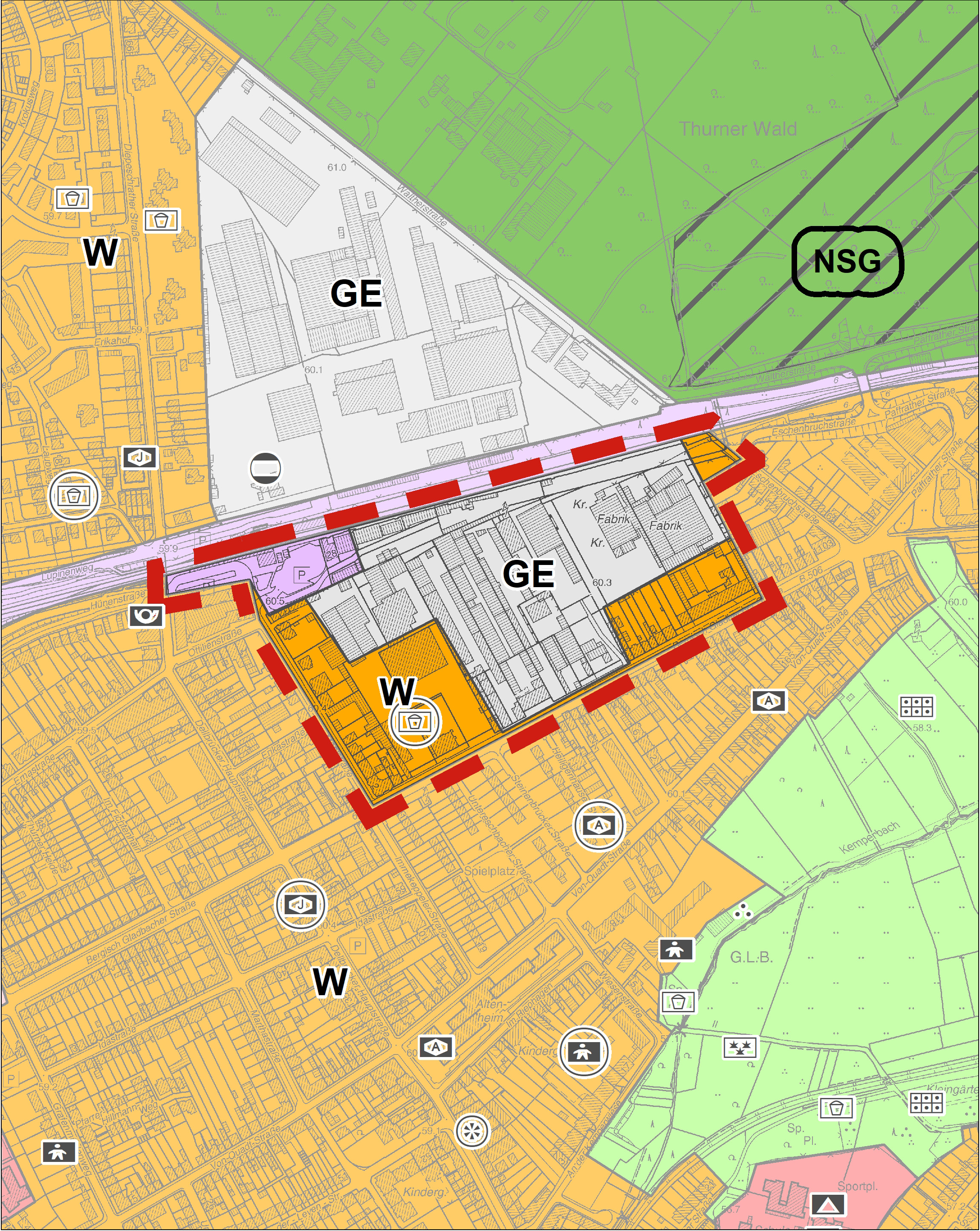 Flächennutzungsplan mit bisheriger Darstellung Flächennutzungsplan mit bisheriger Darstellung