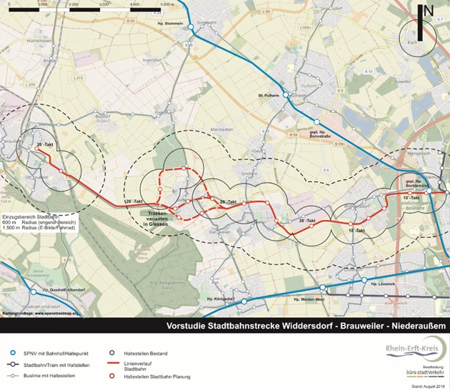 Vorstudie Stadtbahnstrecke Widdersdorf-Brauweiler-Niederaussem