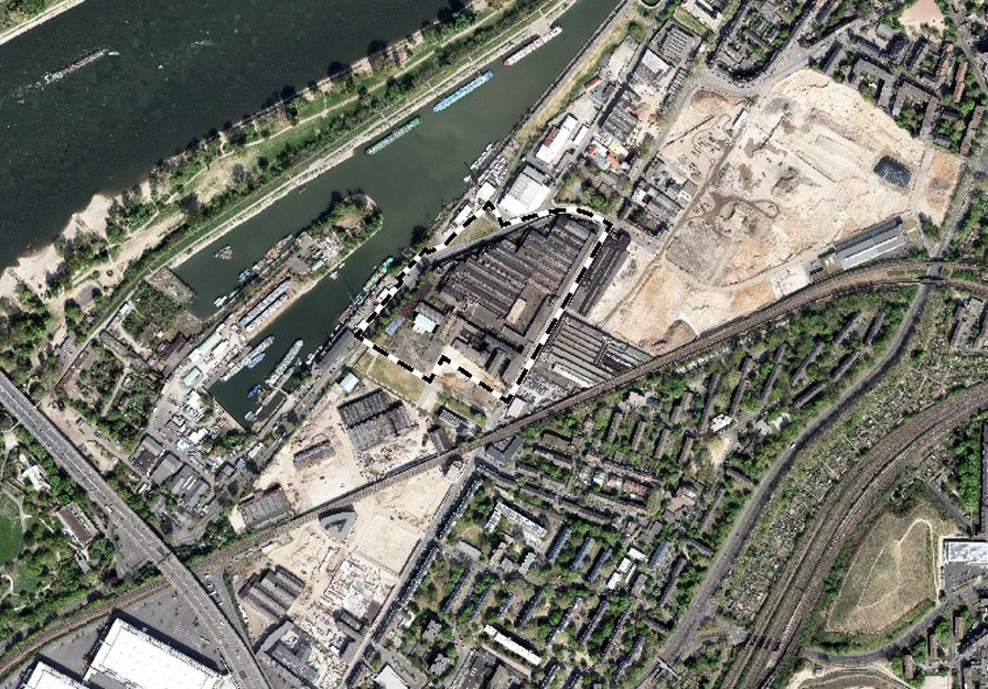 Luftbild mit Abgrenzung des Plangebietes